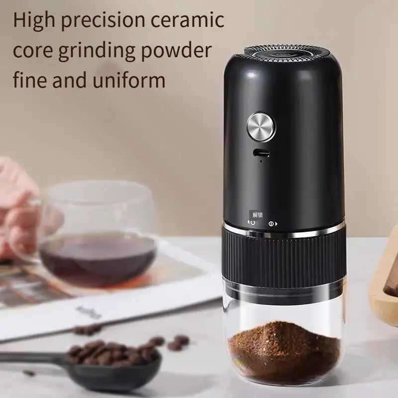 Grinder Small Hand Coffee Machine Household Usb Portable Automatic Grinder Hand Grinding Rotary Adjustment Grinding Gear Coffee