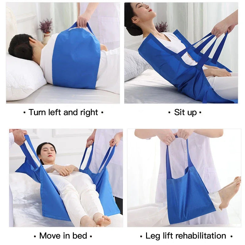 Household Patient Transfer System Soft Stretcher Belt & Repositioning Mat for Bedridden Elderly Nursing Care