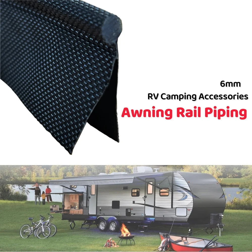 Campervan Awning Rail Piping 6mm Double Flap PVC Core Caravan Camping Tent Sunshade Accessories For Keder Camping Awnings Tents