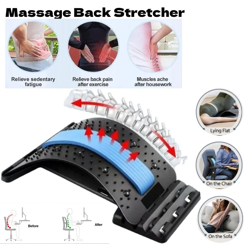 Waist Muscle Soothing Stretching Device Spine Stretching Massage Pad Lower Waist Support Lumbar Stretcher Back Soreness Relief