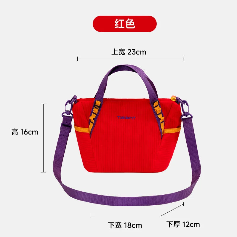 Outdoor Lightweight Multi-Way Tote Bag Fashion Contrast Color Casual Handbag for Women Commuting Crossbody