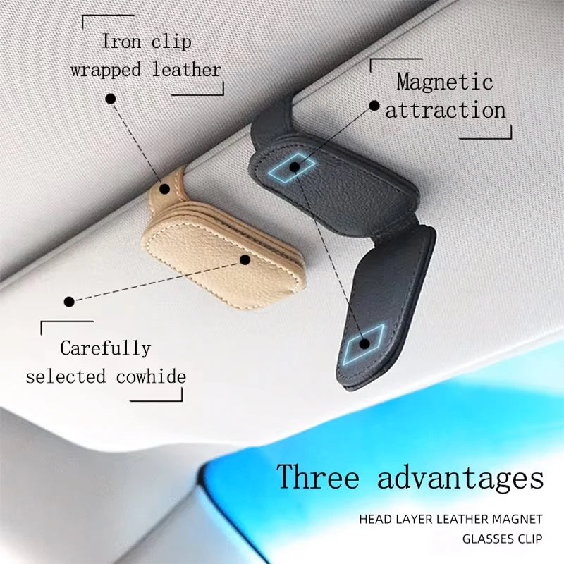 For Audi Sline A4 A3 A6 TT S4 S5 S6 A1 A2 A5 A7 A8 Q1 Q2 Q3 Q4 Q5 Q6 Q7 Q8 B8  Car Sun Visor Glasses Case Holder Sunglasses Clip