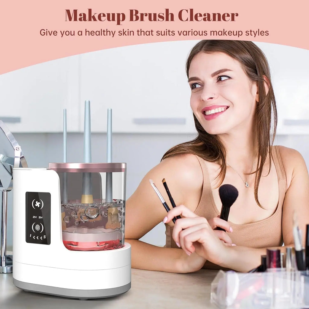 Automatic Rotating Makeup Brush Cleaner Machine Fast Drying Electric  Rubber Collar Cosmetic Clean Tools