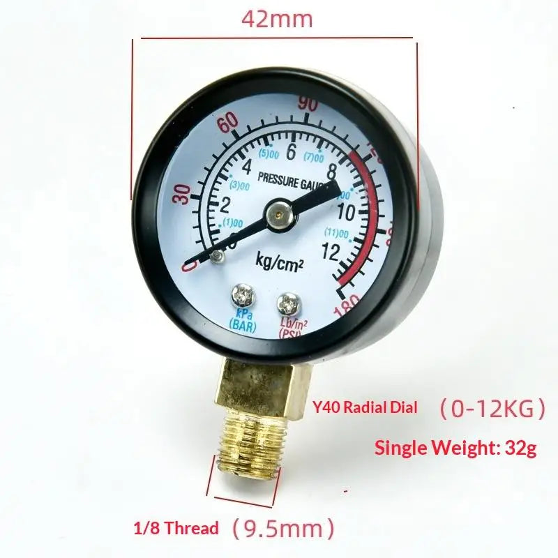 【New】1Pcs 0-25Bar 0-10Bar 0-12Bar Hydraulic Fluid Measuring Instrument Air Compressor Pressure Gauge DIY Accessories