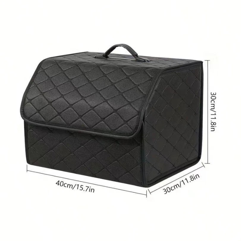 Car Trunk Organizer Box Large Capacity Auto Multiuse Tools Storage Bag Stowing Tidying Leather Folding For Emergency Storage Box