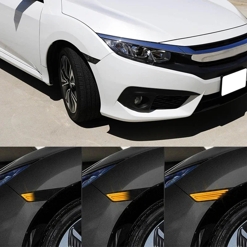 2pcs Flowing Amber Turn Signal Side Marker Light For Honda Civic 10th Gen Sedan Hatchback Repeater Indicator 2016 2021