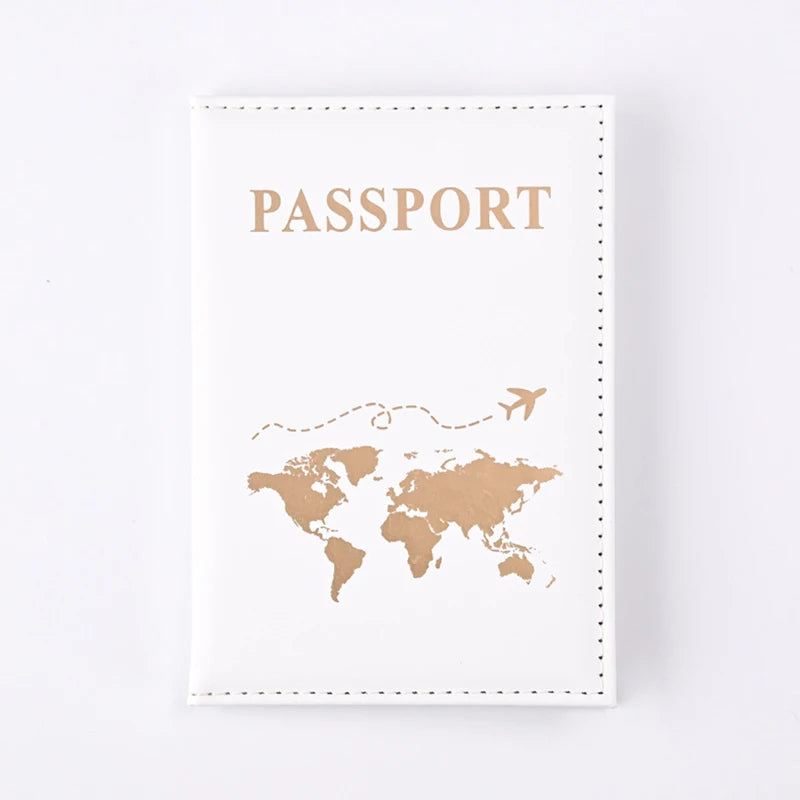 Fashion Passport Protective Cover World Pattern Travel Passport Holder Wallet Gift PU Leather Card Case Cover Unisex Storage Bag