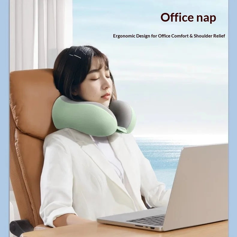 Neck Pillow Shoulder Pillow Portable Travel Pillow for Planes Memory Foam Neck Protector Car Seat Pillow Cervical UShaped Pillow