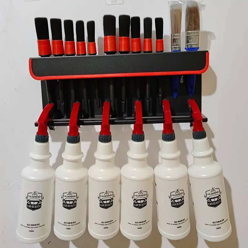 Car Brushes Organizer Sprayer Bottle Holder Wall Mounted Multi-Functional Rack Storage Detailing Cleaning Brush Stand for Garage
