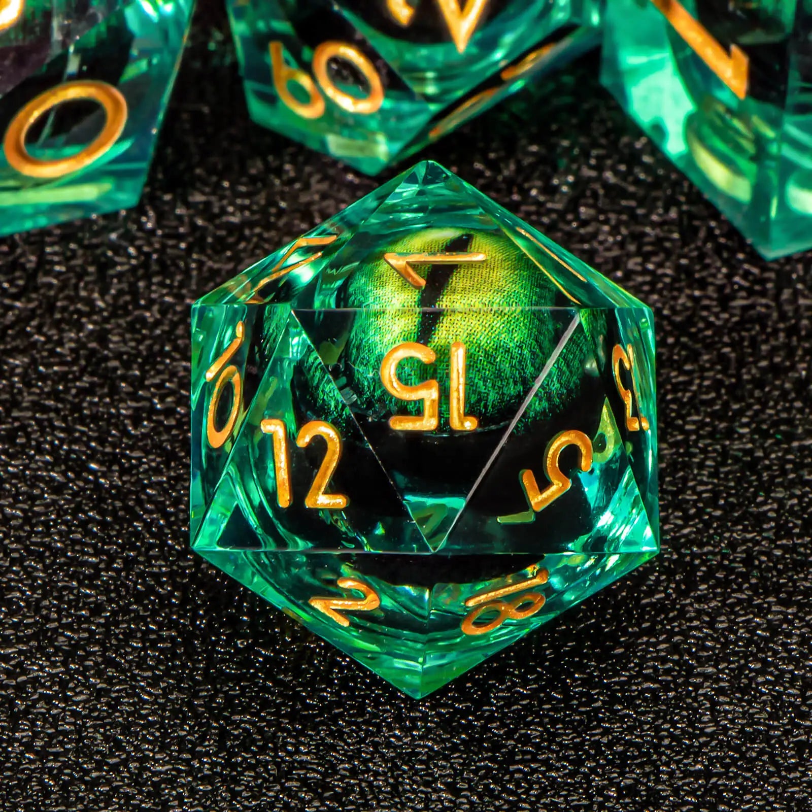 7pcs Dragon Eye D&D Dice Set DND, Sharp Edge Resin Liquid Core Dungeon and Dragon Dice, Role Playing Dice D20 D12 D10 D8 D6 D4