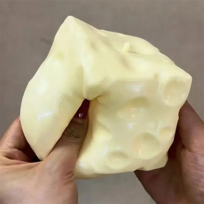 Cheese Cube Stress Ball Big Cheese Shapeable Squeeze Ball Non-Bounce Fidget Toy ASMR Sensory Anti-Stress Christmas Gift