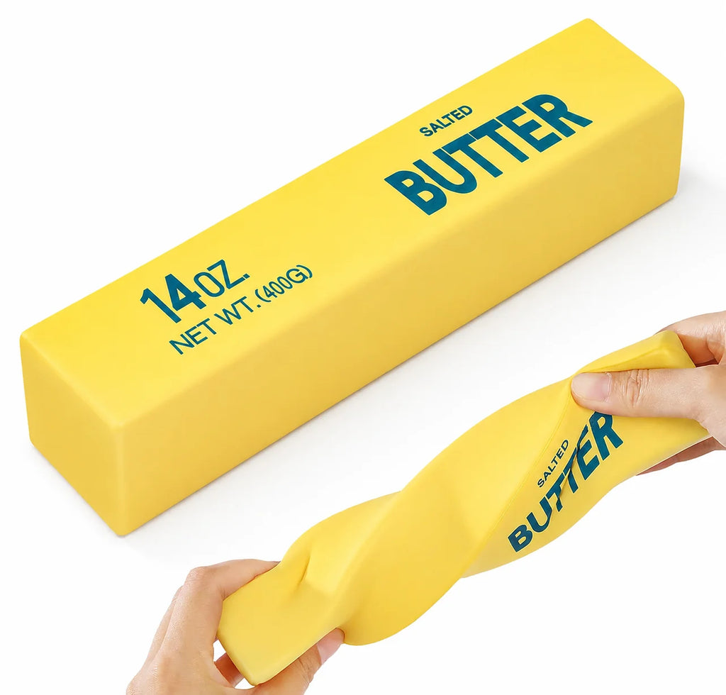 Squishy Butter Stick Fidget Toy Cheese Shape Sensory Stress Relief Toy Soft Elastic Squeeze Toy Fun Decompression Anxiety Relief