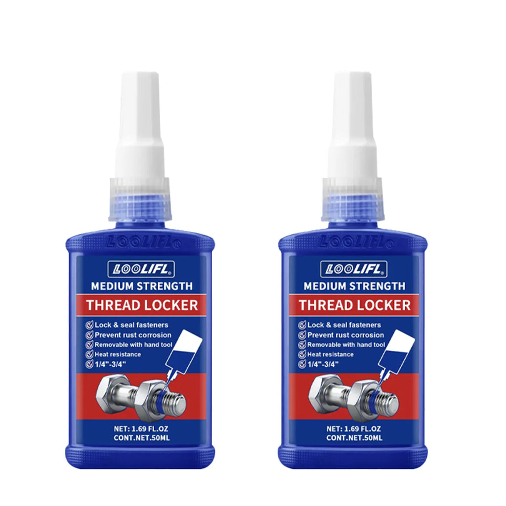 Loolifl243-271 Thread Locking Adhesive, Screw and Nut Sealant, Anti-Loosening, Anti-Vibration, Anti-Rust, Anaerobic Type 10G-50G, Removable and Non-Removable, Pack of Two