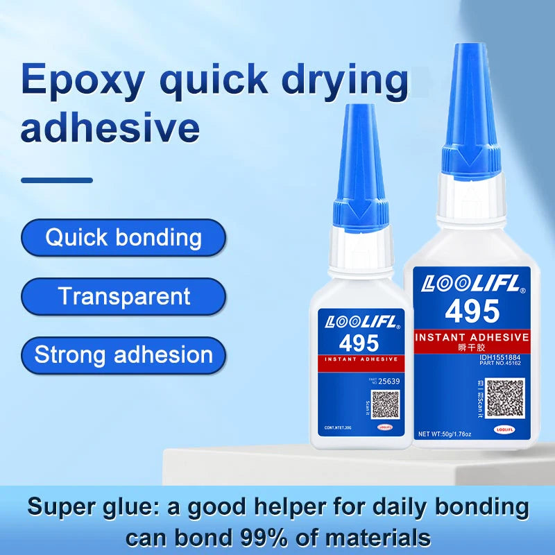 Loctite 495 Super Glue Fast Drying Clear CA Adhesive for Metal Plastic Wood Ceramic Glass - All-Purpose DIY Repair Liquid