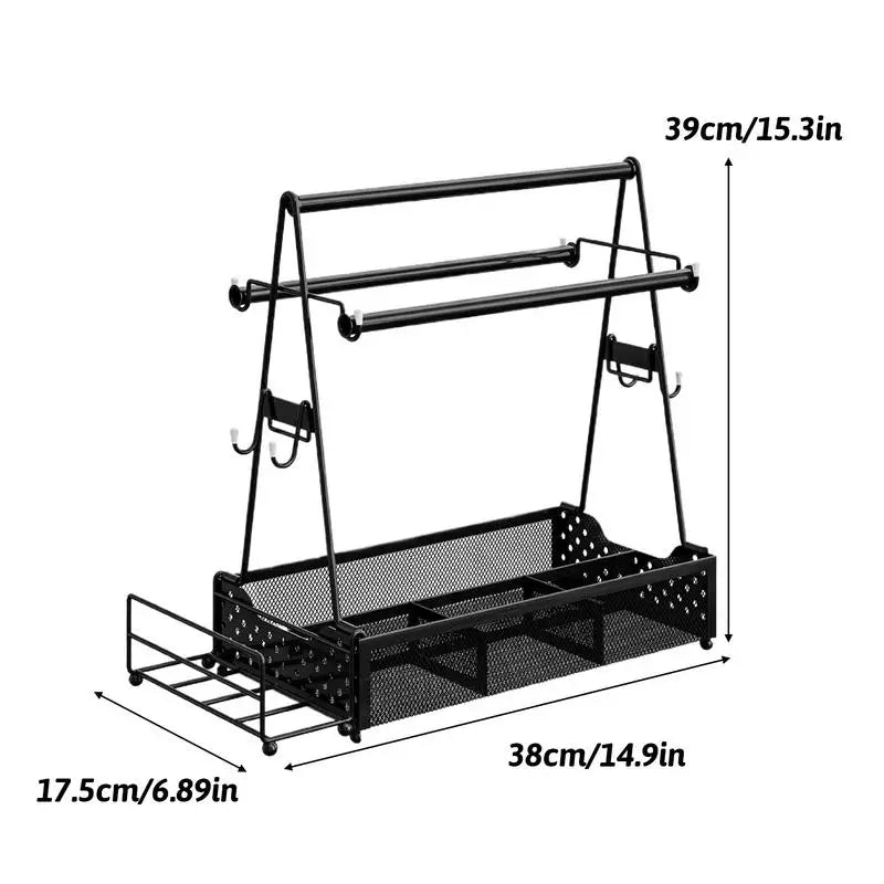 BBQ Caddy For Outdoor Picnic Condiment Organizer Basket Barbecue Tool Caddy Camping Must-Haves Storage Caddy For Camping Park