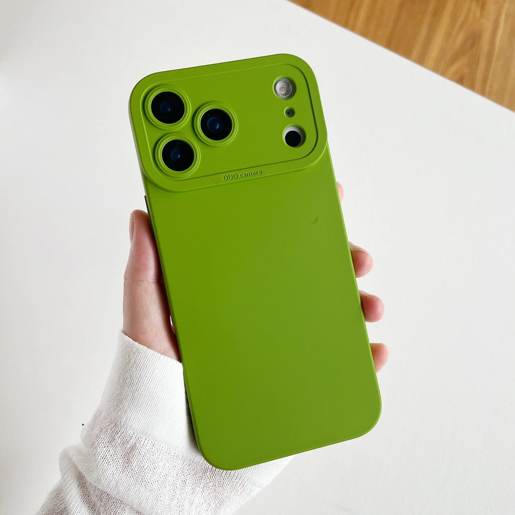 Original Silicone Pupil Camera Case For iPhone 17 Air 16 15 14 13 12 Mini 11 17 Pro Max 7 8 Plus Plain Color Armor Cover Capa