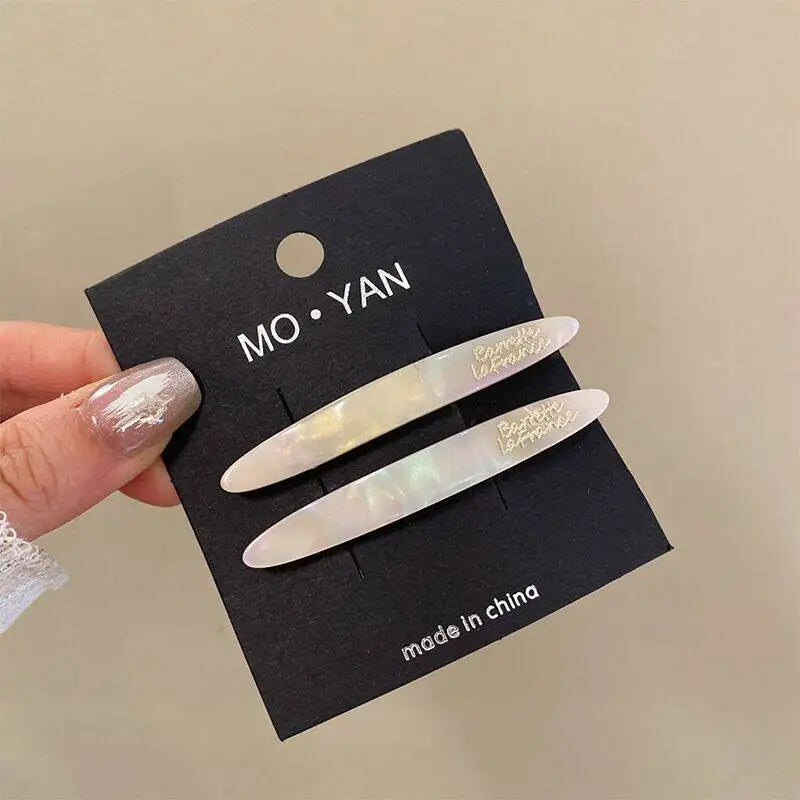 2pcs Simple Clip Korean Hair Clip for Women New High-end Bangs Clip Hair Accessories Acetate Hair Clip