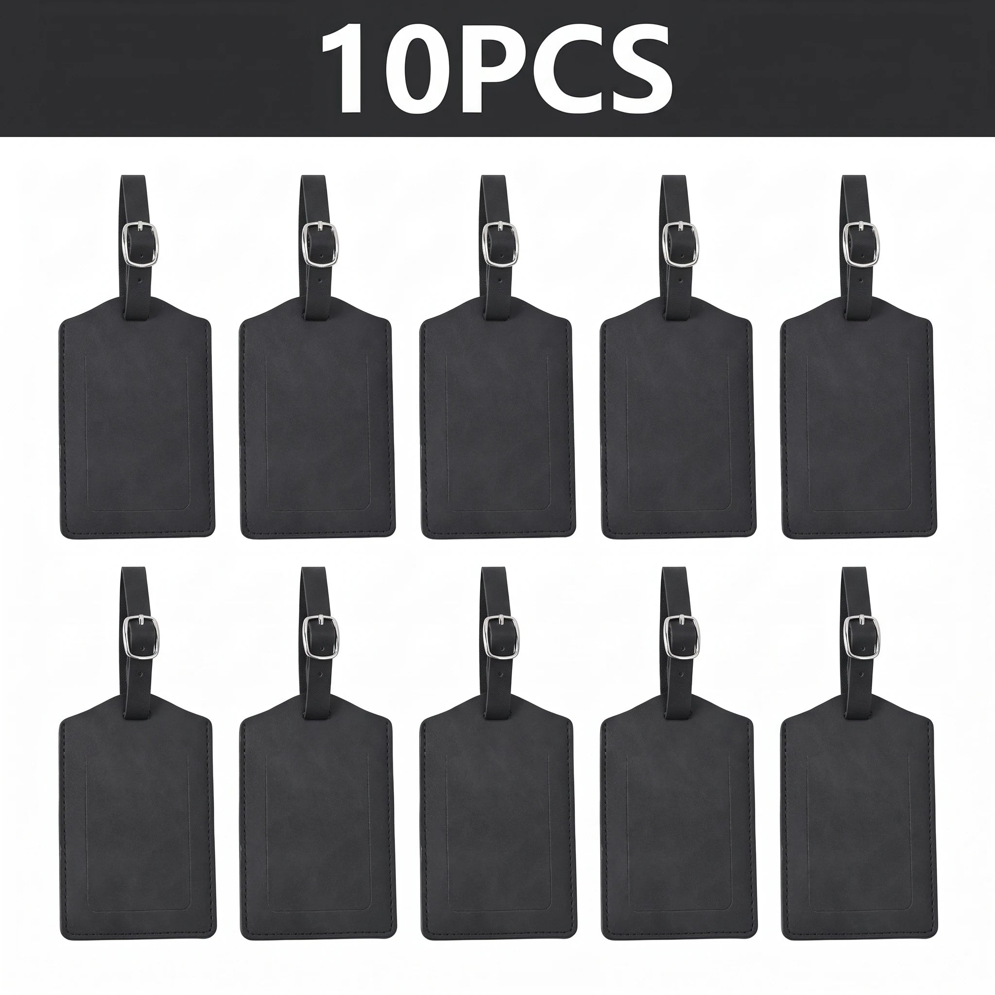 3/5/8/10PCS PU Leather Privacy Luggage Tag Adjustable Metal Buckle Anti-lost Suitcase ID Name Label Colorful Travel Baggage Tags