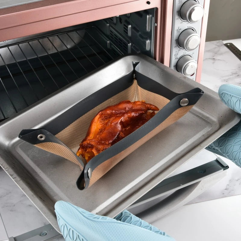 1Pc Silicone Baking Mat with Button Non-Stick Reusable Heat Resistant Pastry Mat Leak Proof Cookie Sheet for Oven Baking Supply