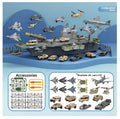 Children's Aircraft Carrier Toys Set with Military Action Figures, Aircraft Toys, Military Tanks, Helicopters and Fighter Jets
