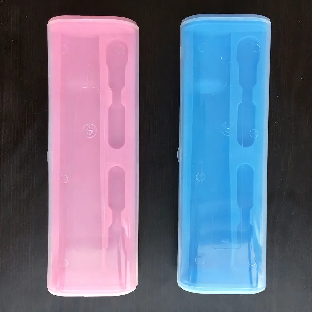 Electric Toothbrush Case Compact Plastic Travel Storage Box for 2 Brush Heads and 1 Toothbrush Portable Holder Protects Device
