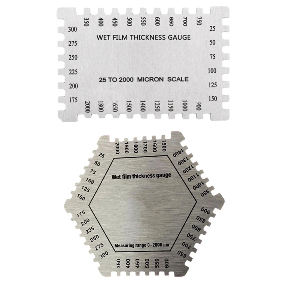 Hexagonal Wet Film Comb Gauge 25-2000um Stainless Steel Paint Thickness Meter For Construction Chemicals
