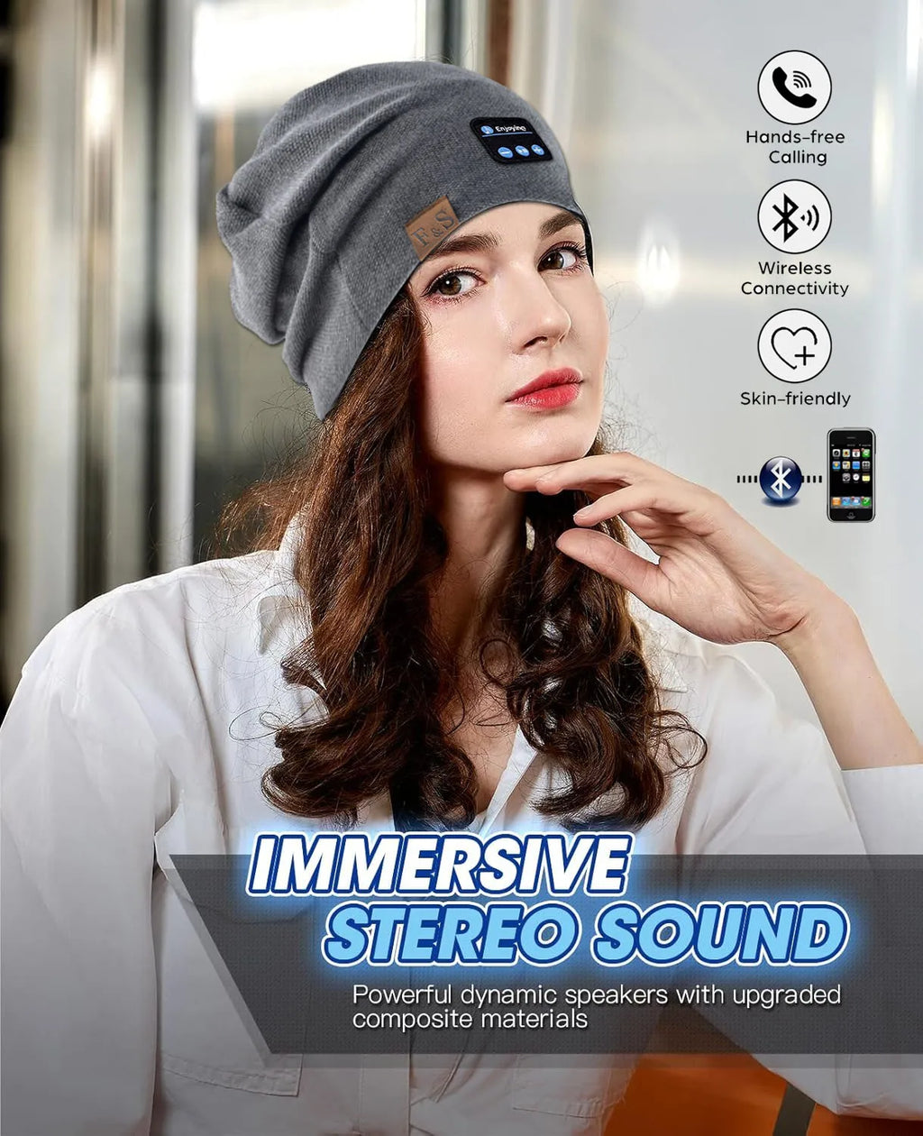 Bluetooth Headphone Wireless Smart Cap Headset Women Beanie Hat Speaker Hunting Camping Running Music Earphone Spring Autumn Hat