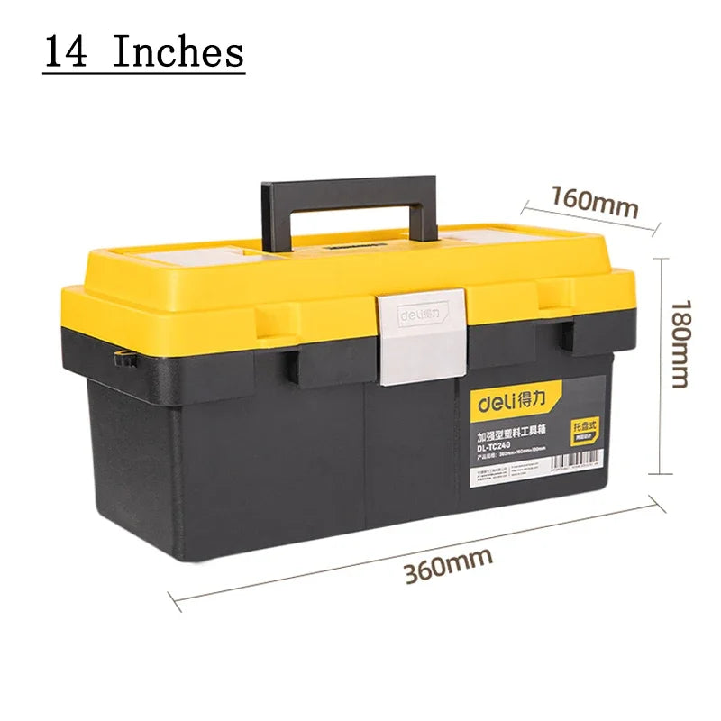 1 Pcs 12/14/17 Inch Heavy Duty Storage Tool Boxes Electrician Portable Tools Case with Handle Multifunctional Household Toolbox