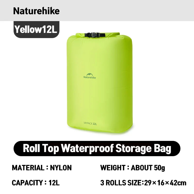 Naturehike Rolled Storage Bag Outdoor Travel Hiking Lightweight Waterproof Vacuum Compression Dispenser Bags Portable Organizer