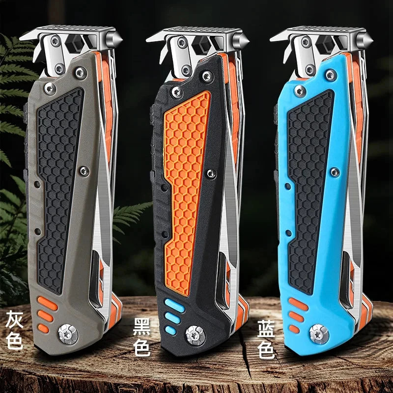 New Multifunctional Folding Tool Knife Outdoor Hiking Camping EDC Tool Folding Knife Portable Multi-purpose Emergency Box Cutter