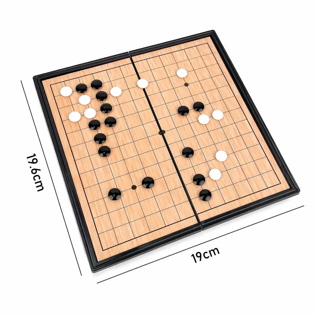 Folding Go Board Set 13 19 Line Gomoku Chess Set Portable Travel Educational Puzzle Game for Kids Adults Beginners Gift