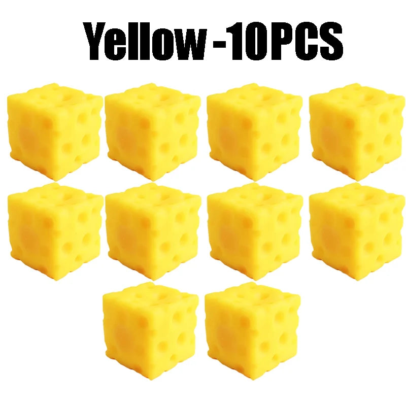 Yellow Cheese Squeeze Toy Soft Rubber Novelty Stress Ball Bouncing Play for Anxiety Relief Focus Training Fun Cheese Cube Design