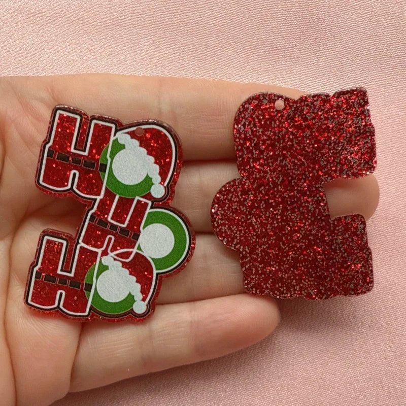 10pcs Christmas Series Acrylic Accessories - Santa Claus, Heart, Creative Bear, and More Decorative Add-ons