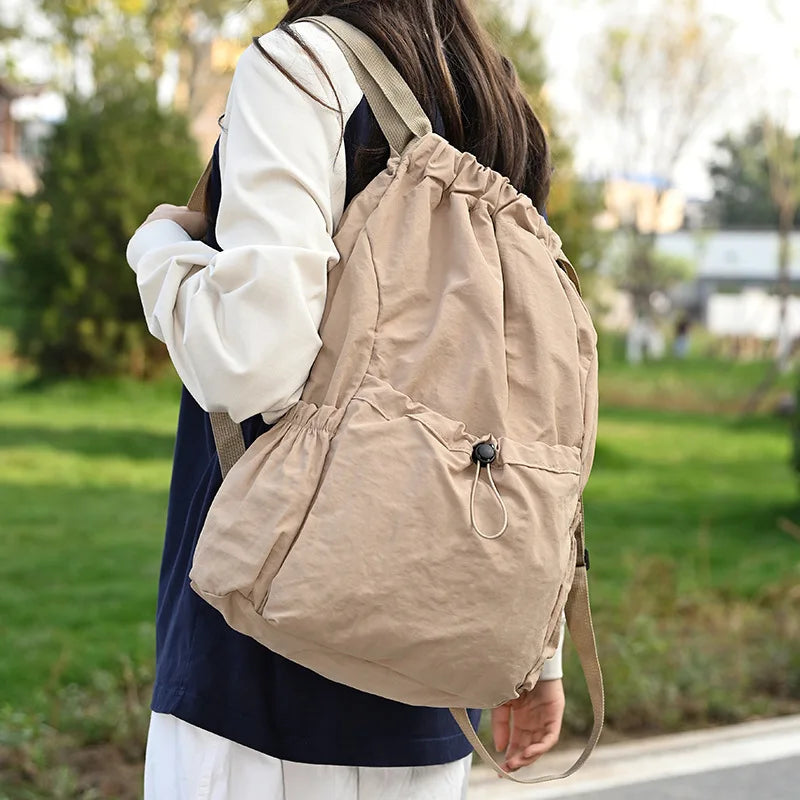 Foldable Drawstring Backpack, Lightweight and Easy to Store, Essential for Short Distance Travel and Outdoor Activities