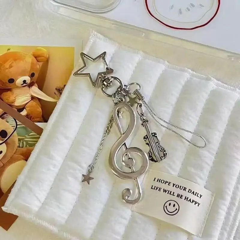 [CL]Trendy Y2K Musical Notes Backpack Pendant Creative Guitar Musical Element Keyrings Party Gift Ornaments Jewelry Gift[CL]