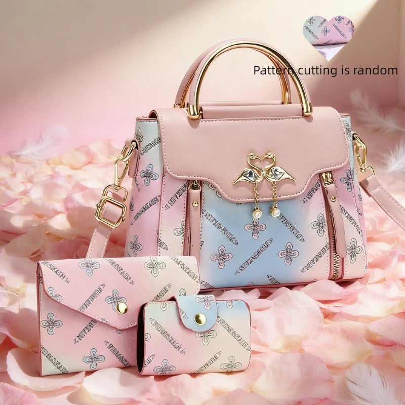 Colorful handbags, gradient messenger bag, small square bag, swan bag, shoulder bag, beautiful women's bag, colorful ladies' bag