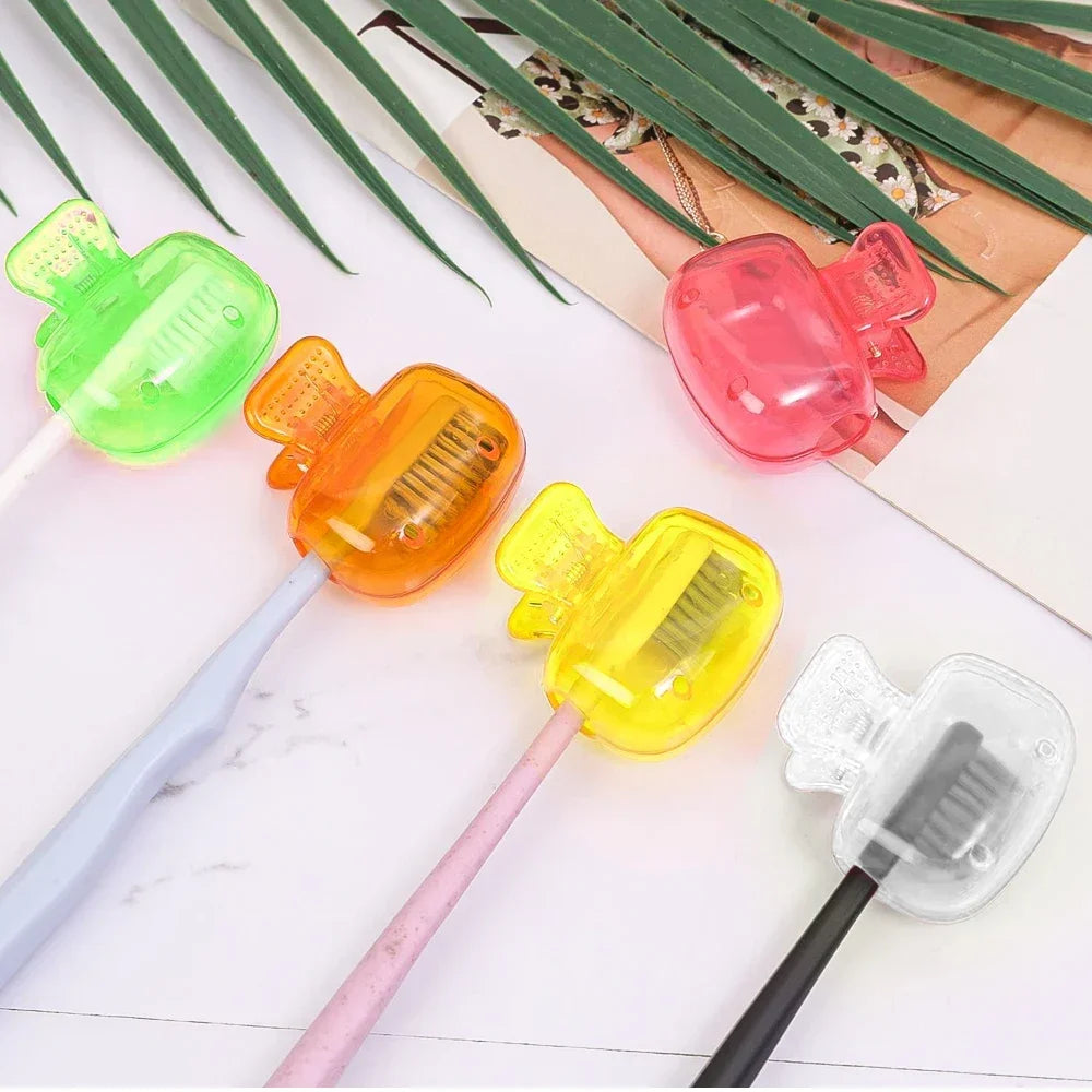 Travel Toothbrush Head Covers Toothbrush Protector Cap Brush Pod Case Protective Portable Plastic Clip For Household Travel