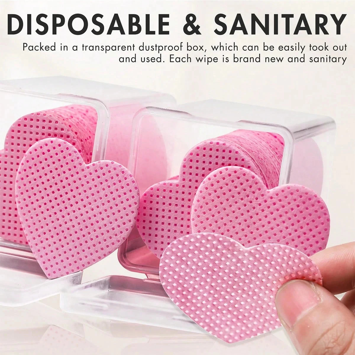200Pcs/Box Lint Free Nail Wipes Eyelash Extension Glue Wipes Cleaner Cloth Non-Woven Fabric Nail Gel Remover Cotton Pad