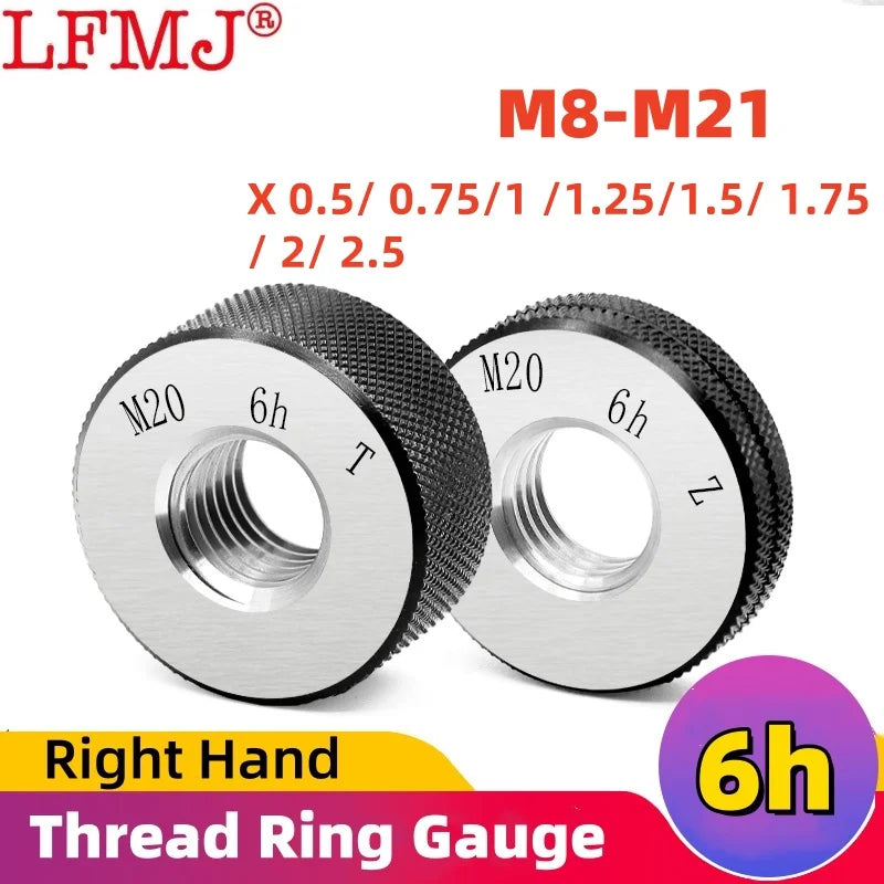 1SET(1*GO+1*NOGO) 6h Accuracy Standard Metric Fine Tooth Thread Ring Gauge  M8M9M10M11M12M13M14M15M16M17M18M19-M21 Measure Tool