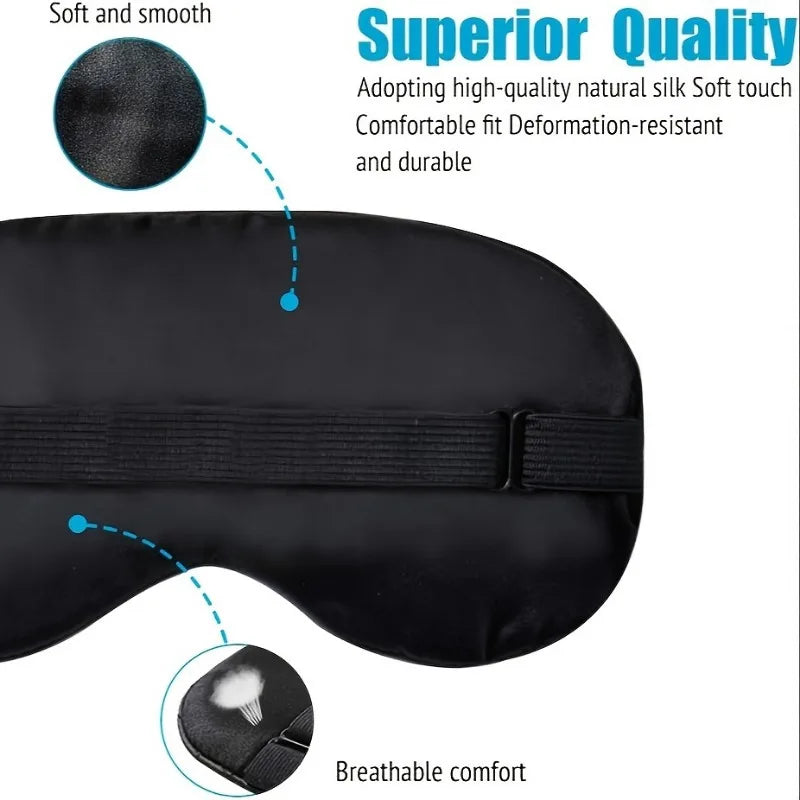 Flash sale  Sleep Eye Mask Night Cover Eye Sleeping Silk Satin Masks for Women And Men, Blindfold Eye Patch for Airplane