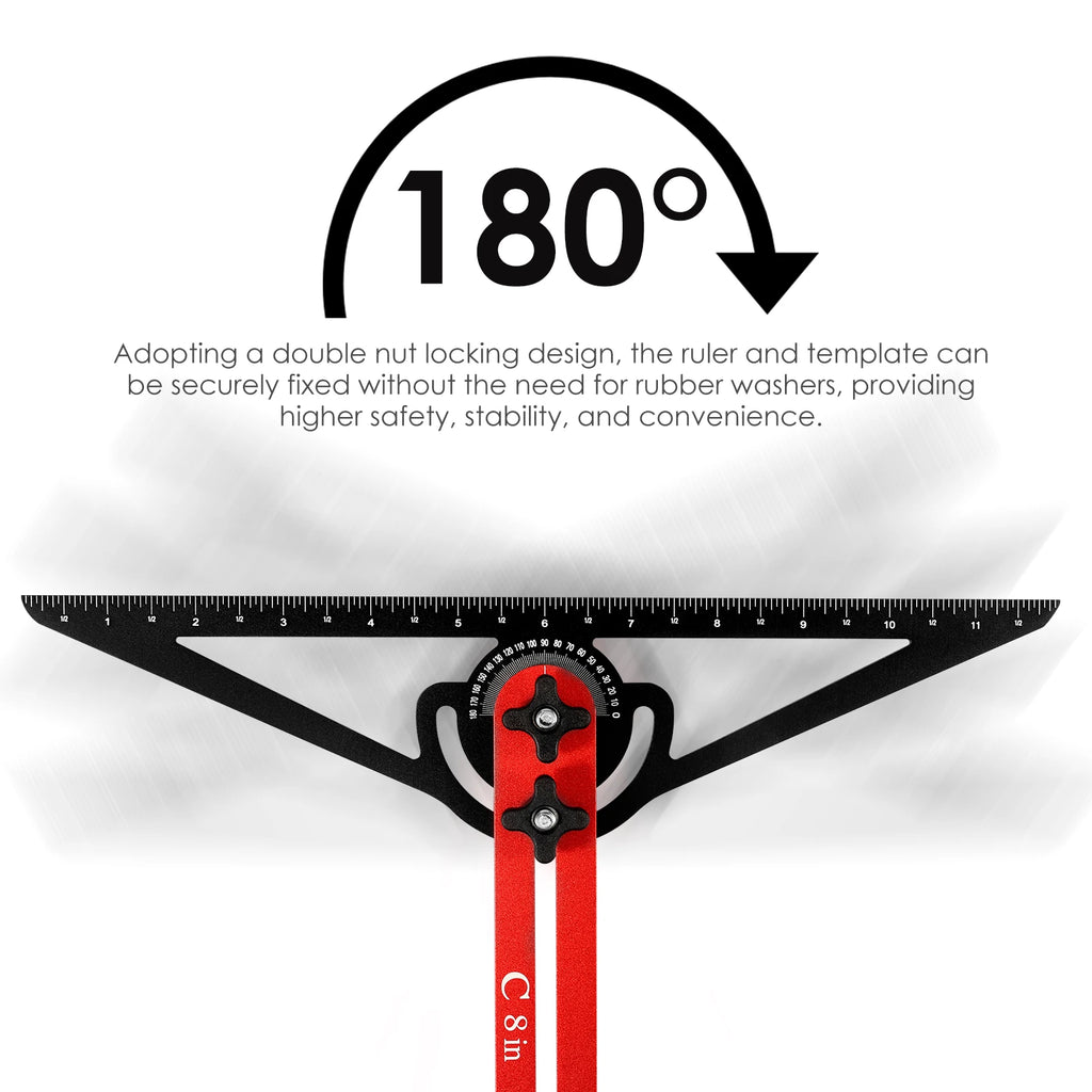 Stair Tread Template Tool Double Solid Nut Locking Stair Measuring Tool Easy to Use Stair Measuring Ruler for Risers and Shelves