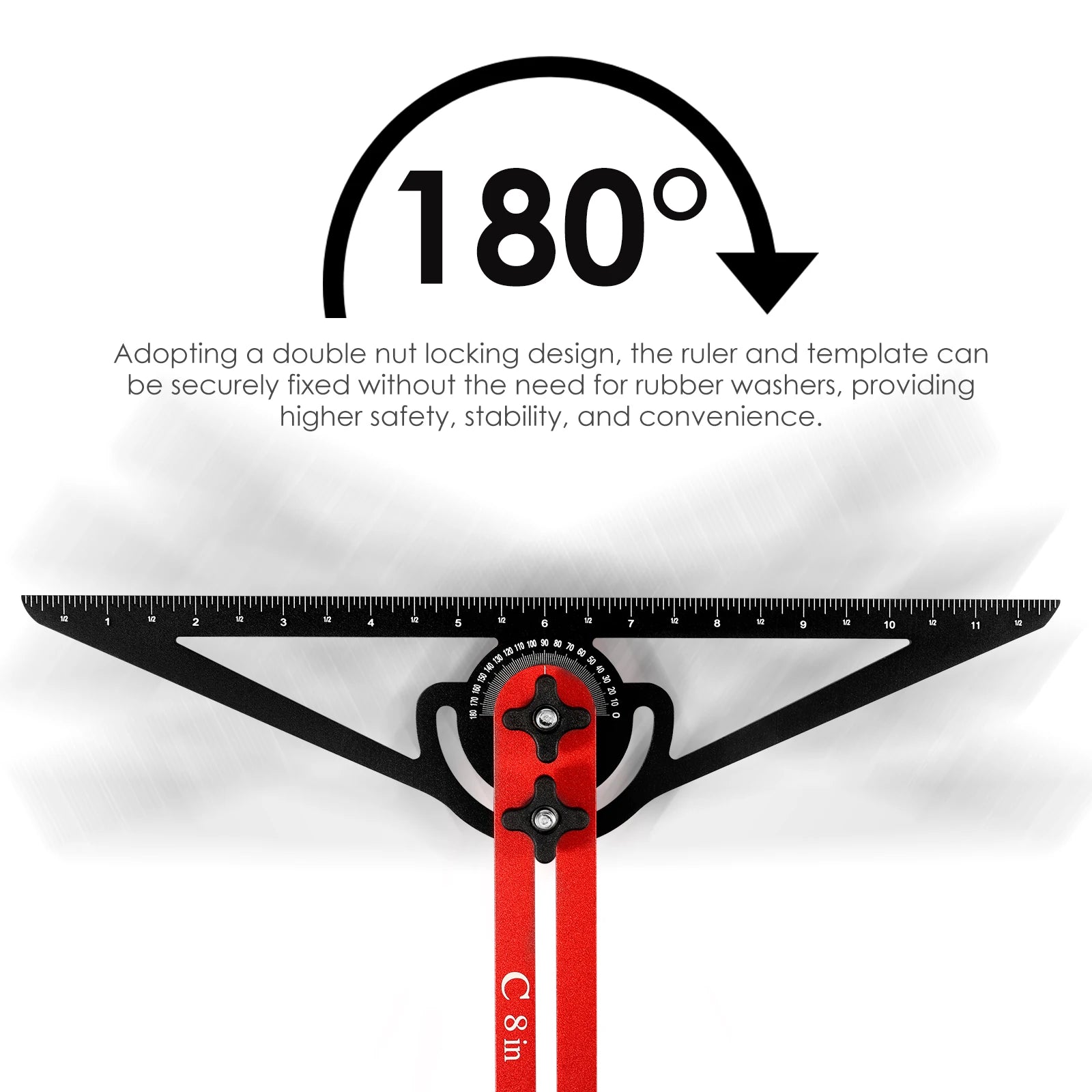 Stair Tread Template Tool Double Solid Nut Locking Stair Measuring Tool Easy to Use Stair Measuring Ruler for Risers and Shelves