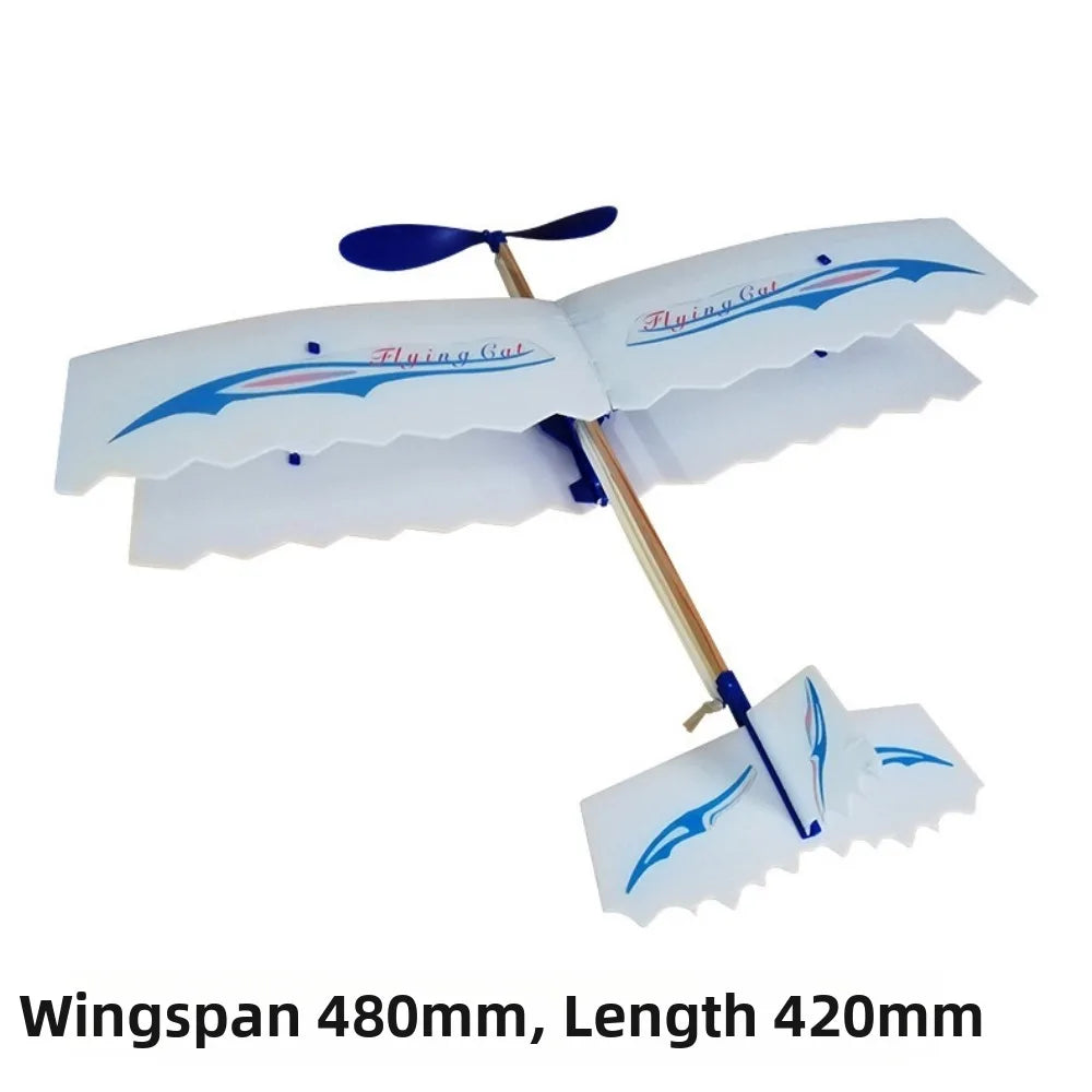Ligthweight Airplane Glider Toy Model Popular Multistyles Rubber Band Powered Helicopter DIY Assemble Airplanes Toy