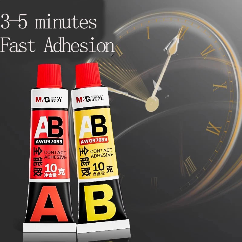 M&G AB Glue Universal Adhesive High Viscosity for Stainless Steel Marble Metal Plastic Wood - Strong Repair for Toys Models Orna