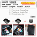 For Tesla New Model Y Juniper Launch 2025 Model 3 Highland Storage Box Organizer Center Console Trays Drawer Armrest Accessories