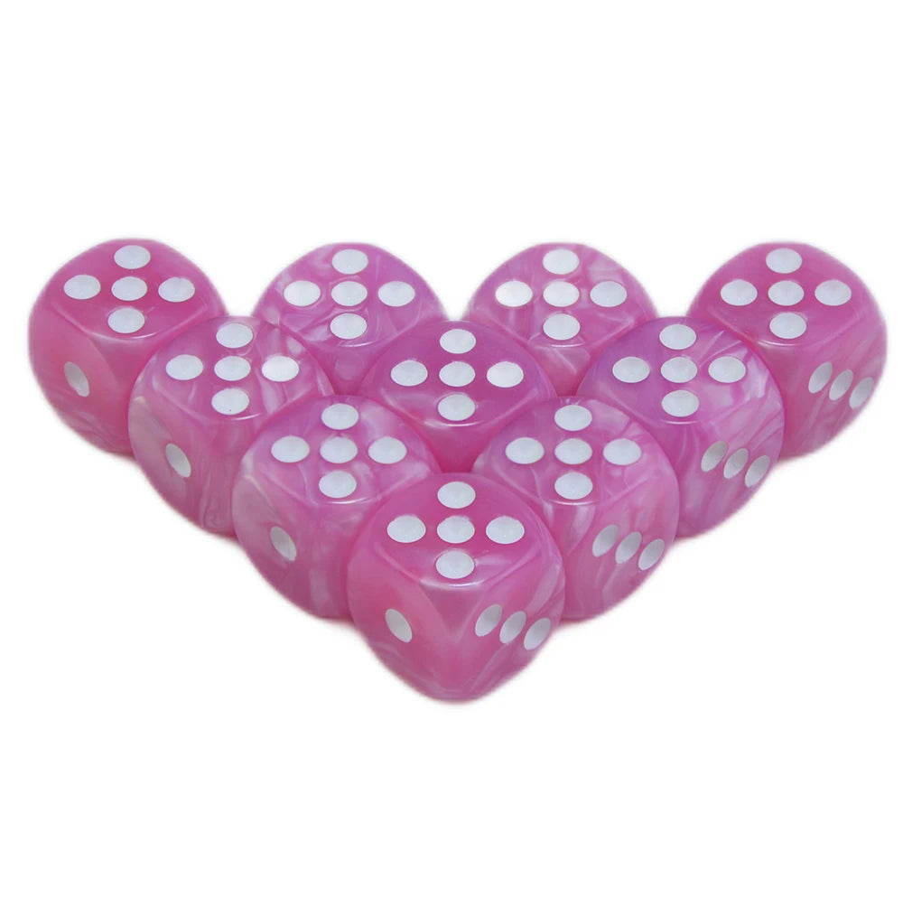10Pcs Dice D6 16mm Gambling Dice Marble Effect Dots Dice Game Accessories and Gift