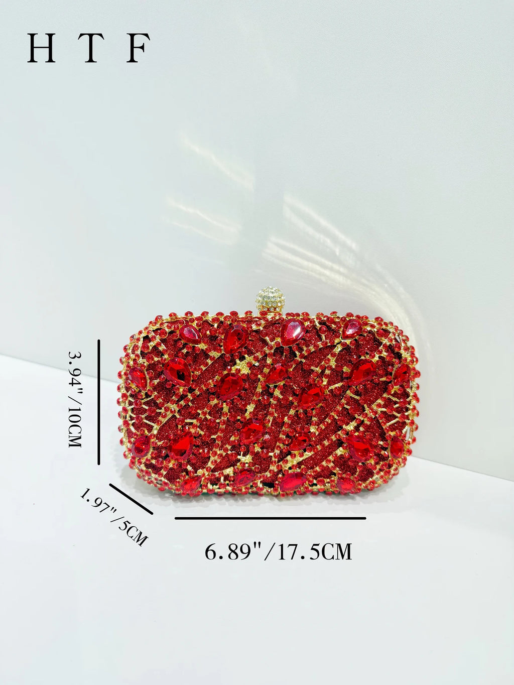 Women Red Crystal Evening Bags Lady Stone Handbag Bridal Diamond Clutch Purse Female Metal Minaudiere Wedding Party Clutches Bag