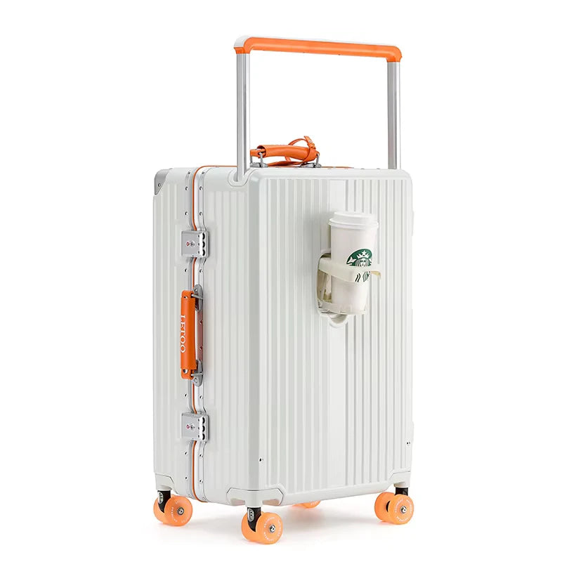 KLQDZMS Carry-on Travel Luggage 20"24"28 Inch Aluminum Frame Large Capacity Trolley Case PC Boarding Box Multi-function Suitcase