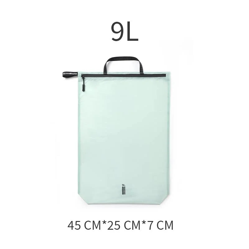 15D Nylon Waterproof Travel Bag IPX5 Ultra-light Dry Bag Drawstring Pouch Zipper Storage Case for Swimming Fitness Outdoor Sport