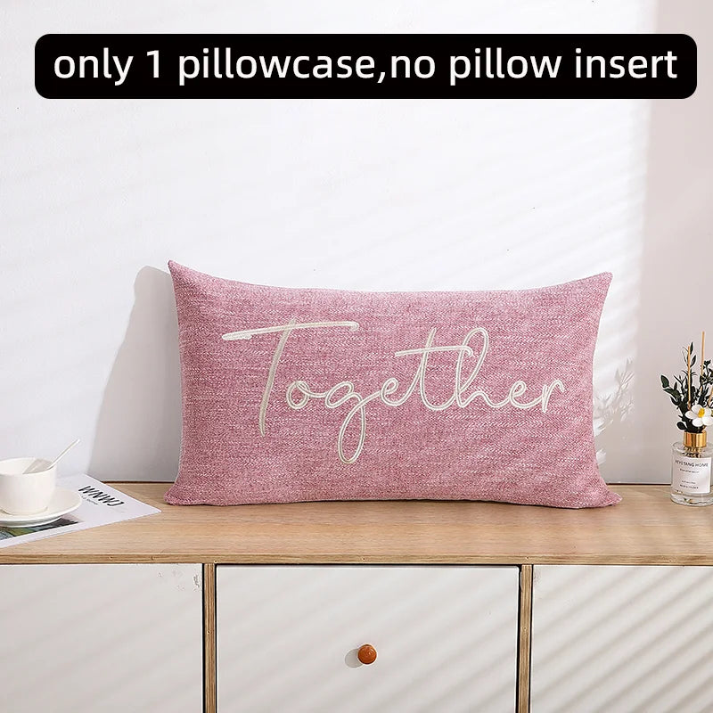 1 Pillow Set/Only 1 Pillowcase-Home Decor Embroidered 35x60cm Pillowcase Pillow Cover With Hidden Zipper